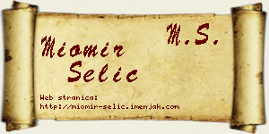 Miomir Selić vizit kartica